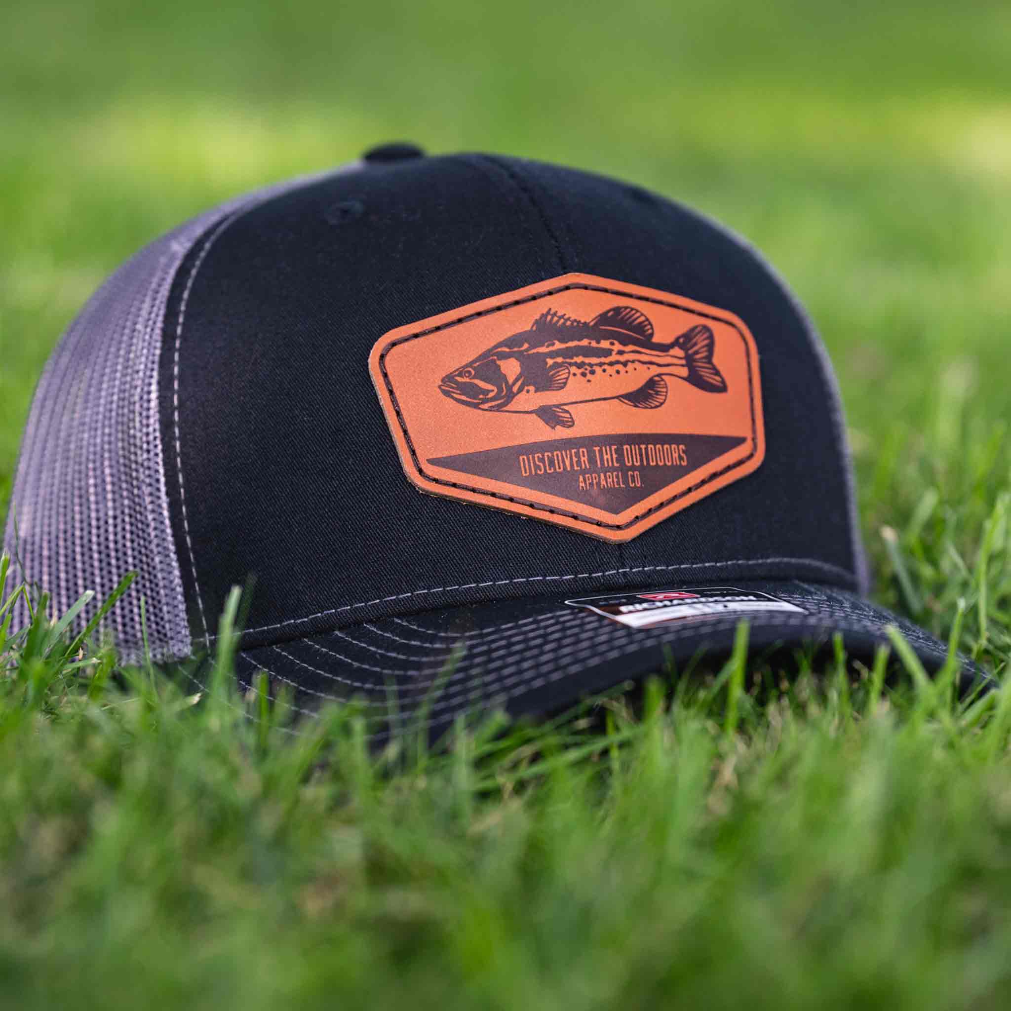 Men's Fishing Cap Outdoor Bass Fisherman Trucker Hat, Black