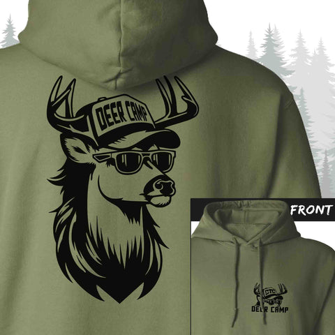 whitetail buck with mullet sweatshirt