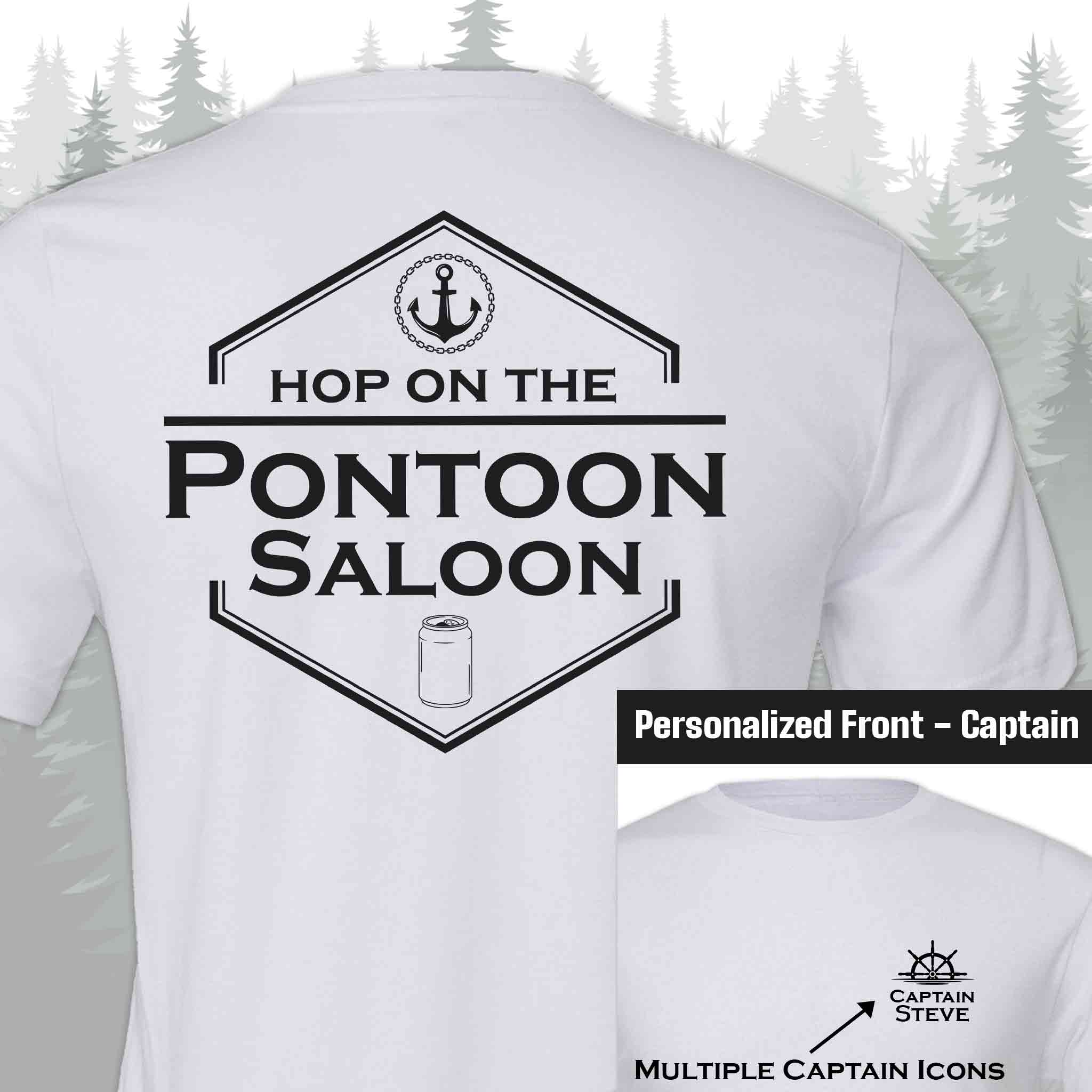 custom pontoon captain t-shirt white